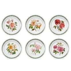 Botanic Roses Set Of 6 Plates, 20cm
