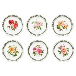 Botanic Roses Set Of 6 Bread Plates