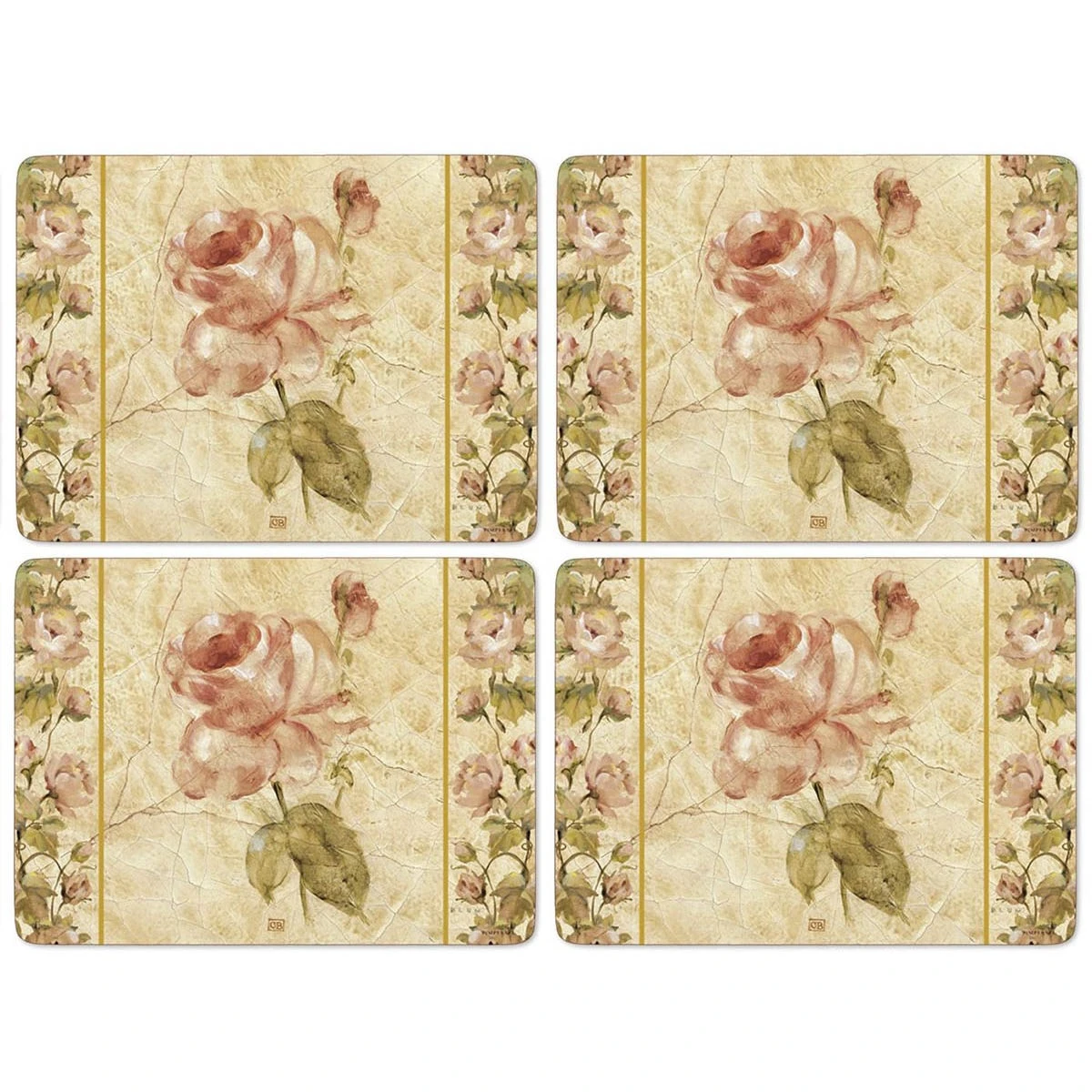 Antique Rose Set Of 4 Placemats