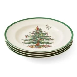 Spode Christmas Tree Set Of 4 Dinner Plates