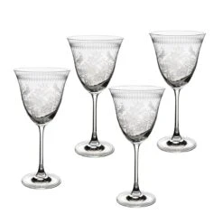 Botanic Garden Set Of 4 Crystal Wine Glasses