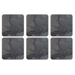 Midnight Slate Set Of 6 Coasters