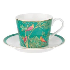 Sara Miller Chelsea Teacup & Saucer, Green