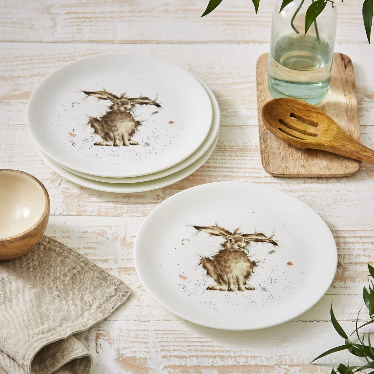 Wrendale Designs Hare Set Of 4 Coupe Plates - Image 2