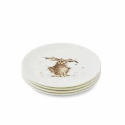 Wrendale Designs Hare Set Of 4 Coupe Plates