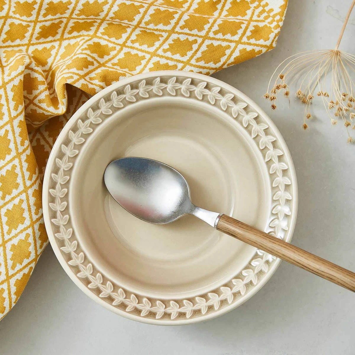 Botanic Garden Harmony 4 Cereal Bowls, Stone - Image 2