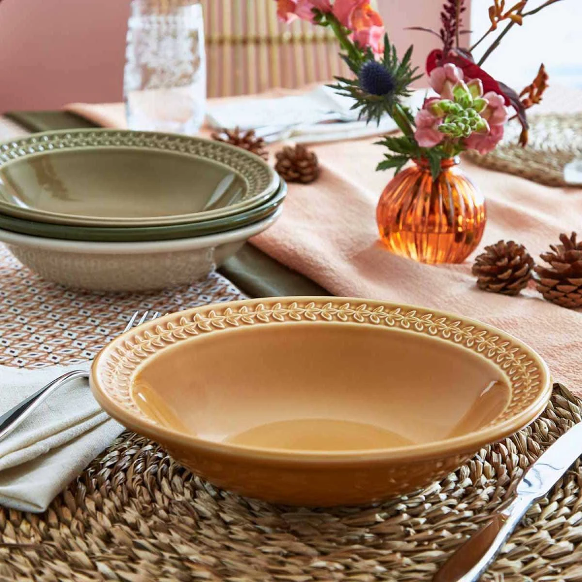 Botanic Garden Harmony 4 Pasta Bowls, Moss - Image 4