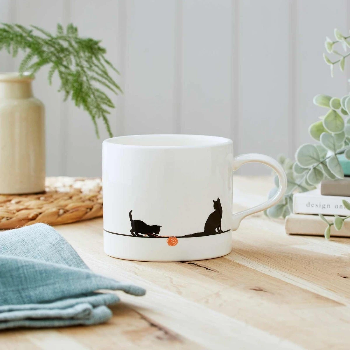 Mug Meirion Silhouette Cat Mug - Image 2