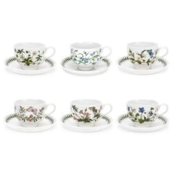 Botanic Garden Set Of 6 Cups & Saucers
